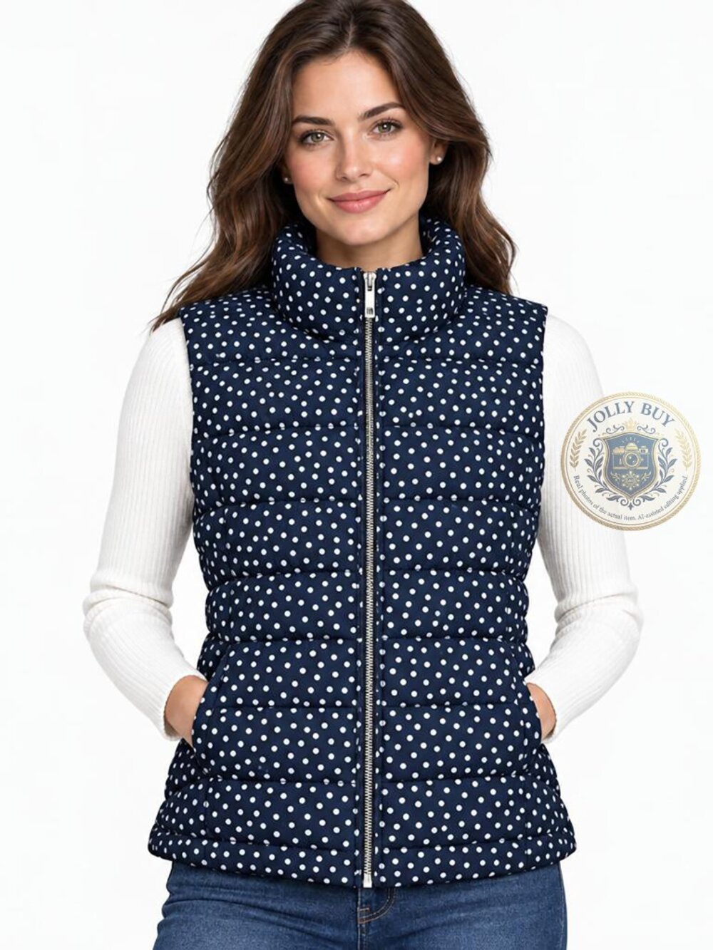 Tommy Hilfiger Women's Jacket Puffer Vest Navy Sleeveless Size M NEW